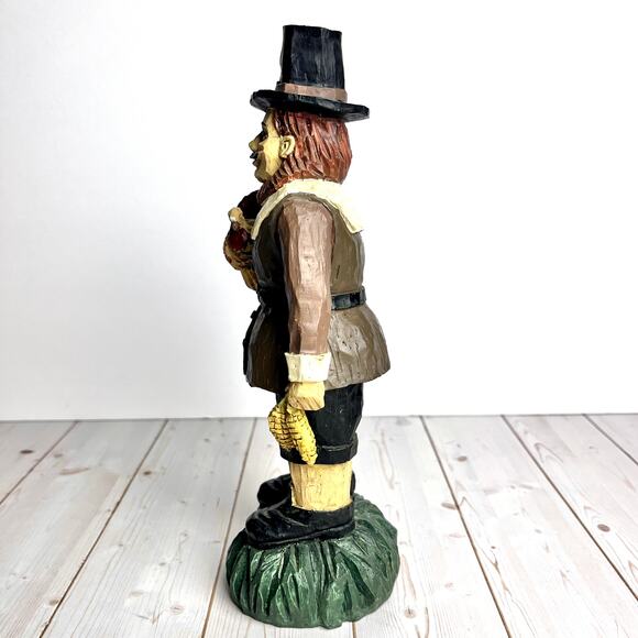 World Bazaars Harvest Collection Pilgrim Man Figurine Turkey Corn Thanksgiving - Picture 3 of 7